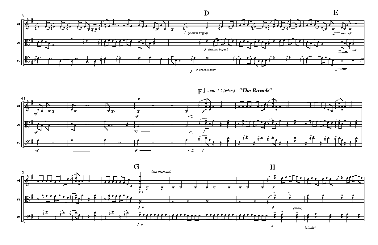 Page 2 of Killiecranky for string trio