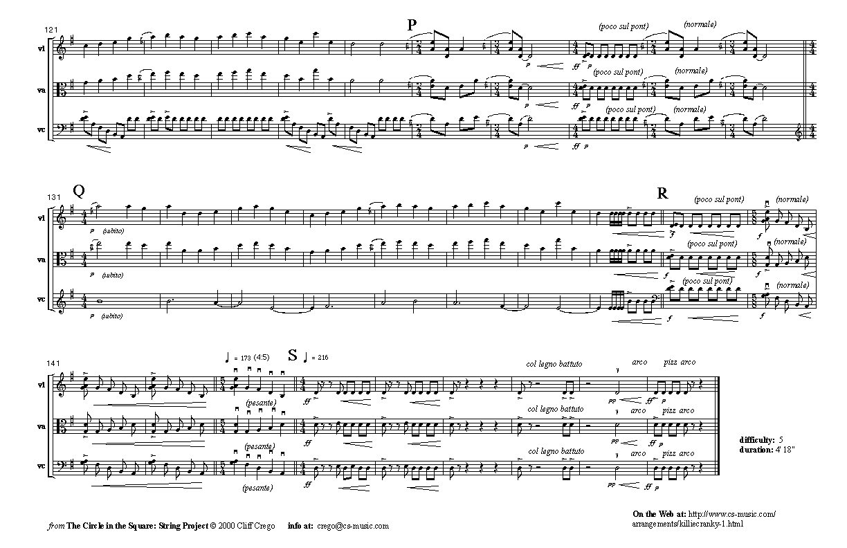 Page 5 of Killiecranky for string trio