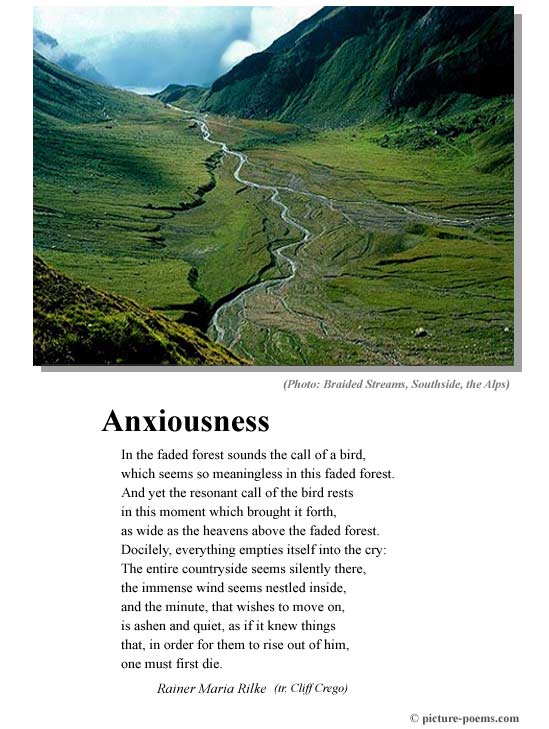 Picture/Poem Poster: Anxiousness (Rilke)