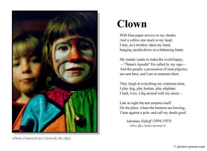 Picture/Poem Poster: Clown (Nijhoff)