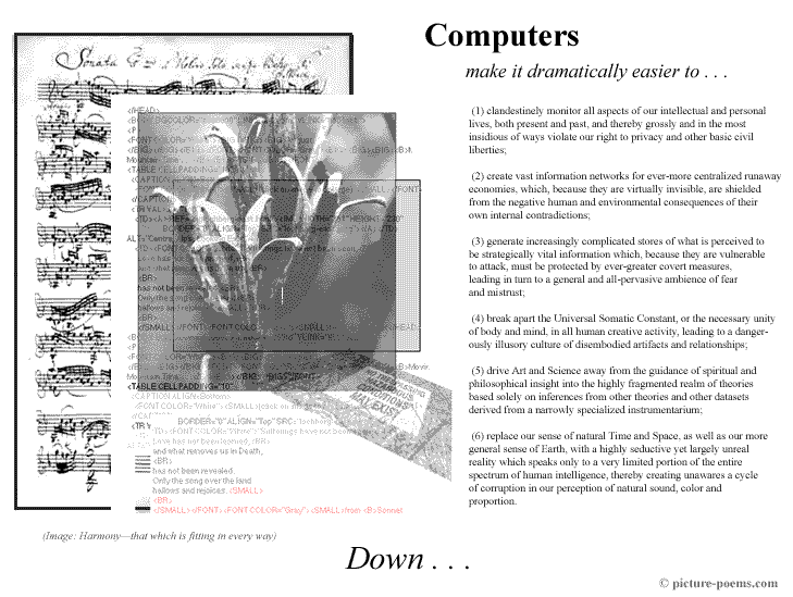 Picture/Poem Poster: Computers Down
