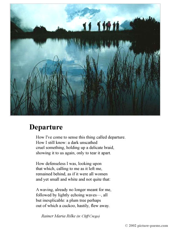 Picture/Poem Poster: Departure (Rilke)