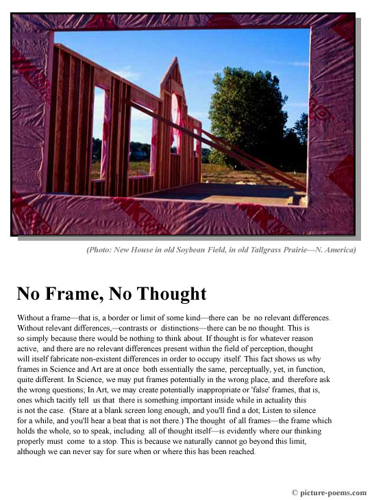 Picture/Poem Poster: No Frame, No Thought