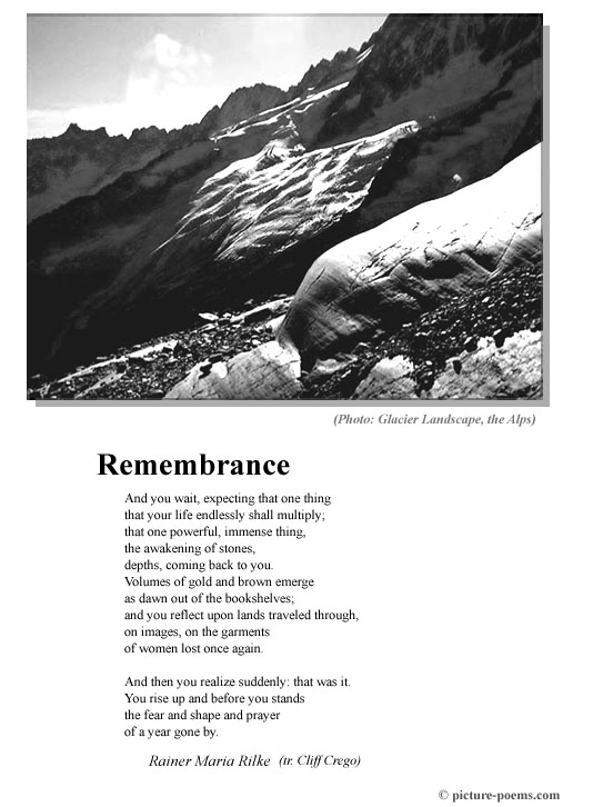 Picture/Poem Poster: Remembrance (Rilke)