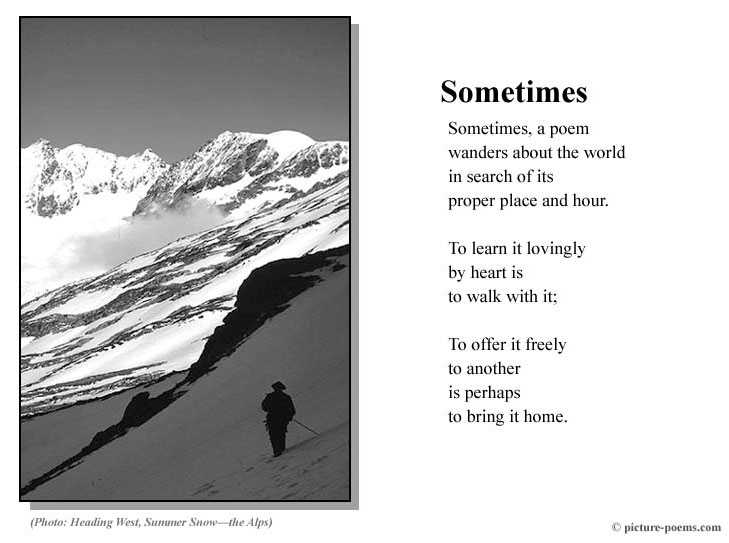 Picture/Poem Poster: Sometimes