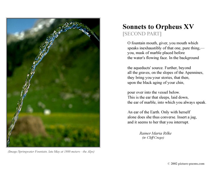 P/P Poster: Sonnets to Orpheus XV [2] (Rilke tr. Crego)