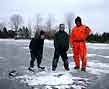 ice fishing trio