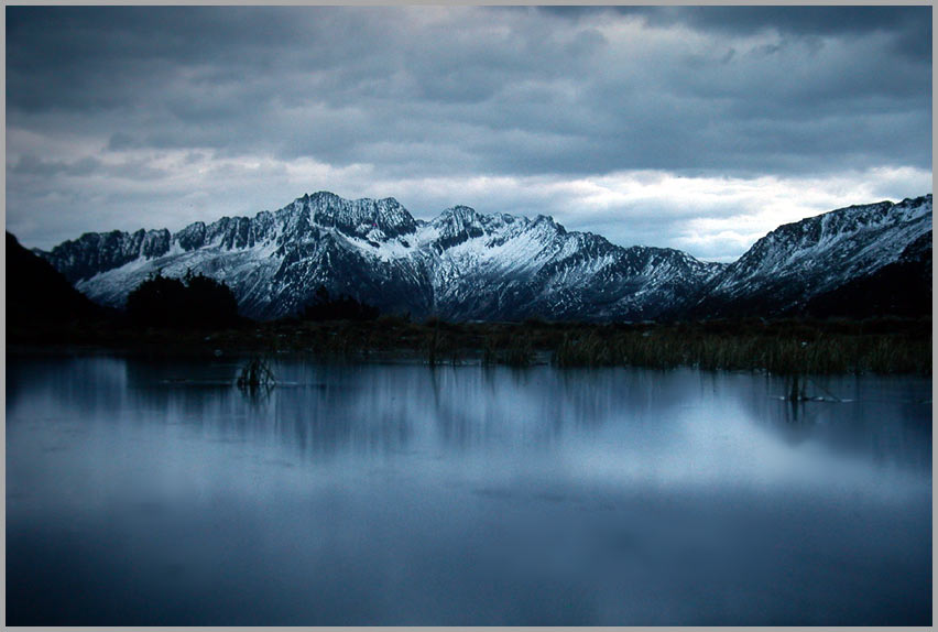 frozen tarn, looking west