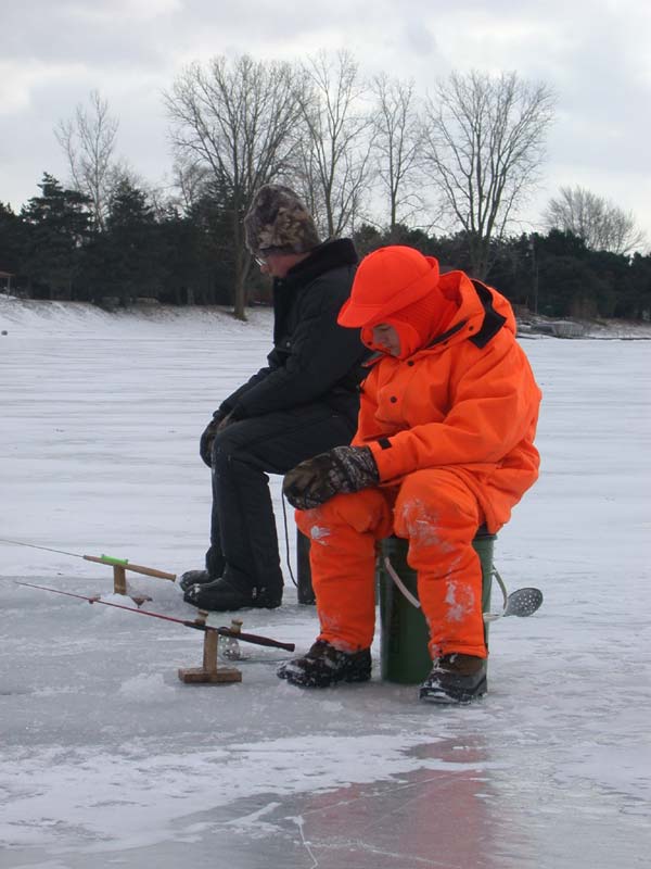 ice fishing duo