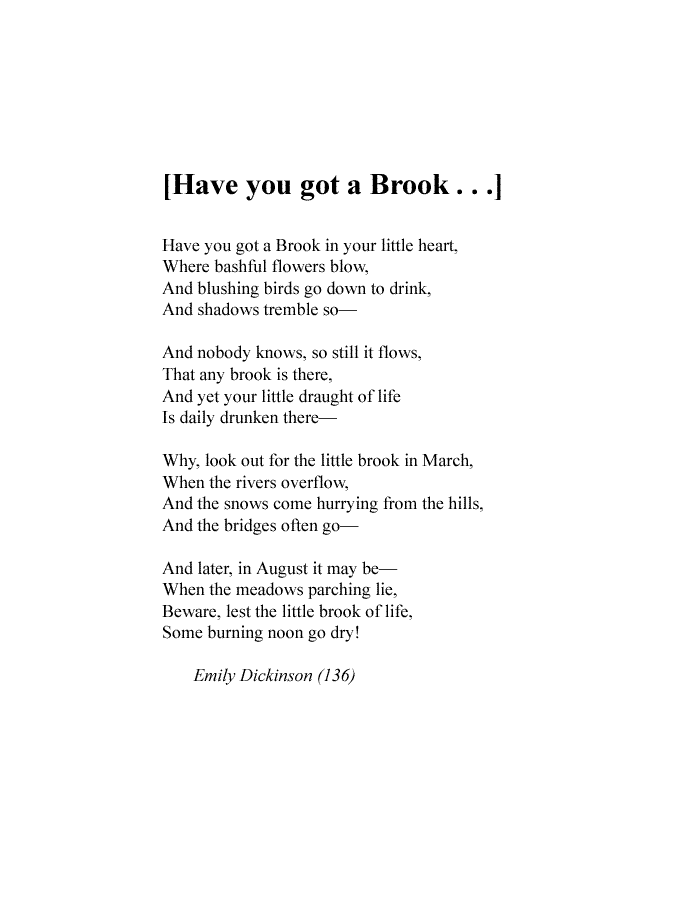 HAVE YOU GOT A BROOK 