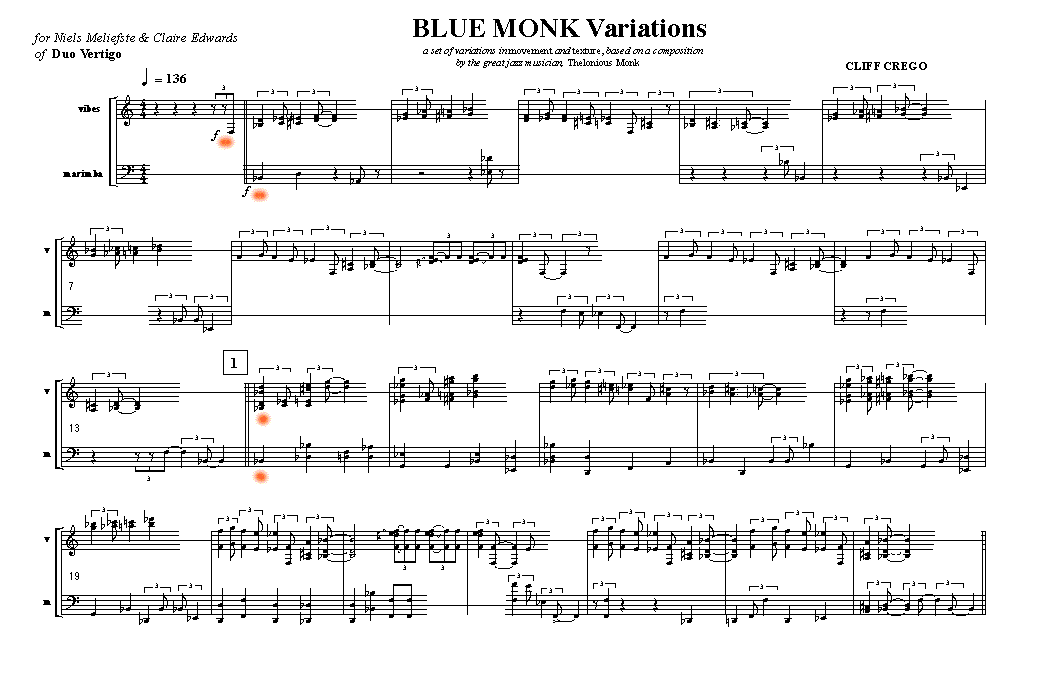 Page 1 of BLUE MONK Variations