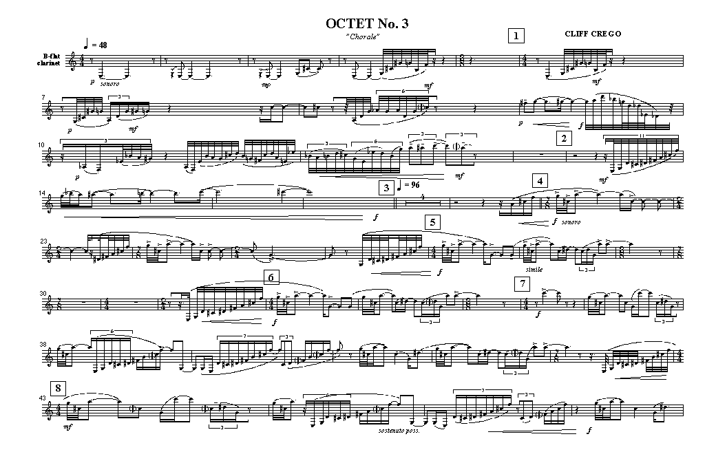 Page 1 OCTET No. 3 | chorale - solo clarinet