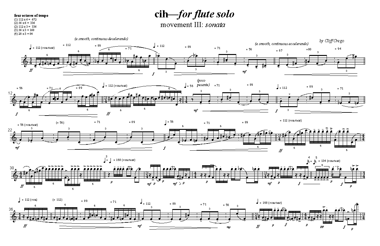 Page 1 of cih for flute solo: III