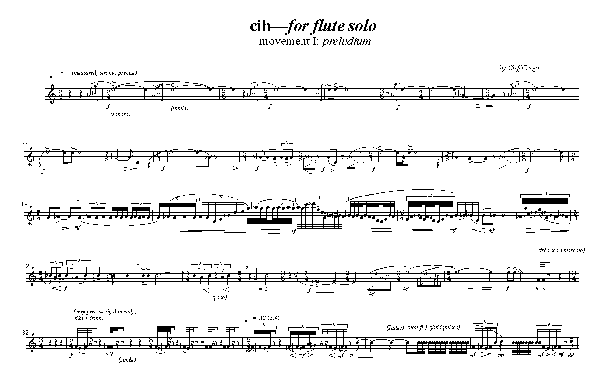 Page 1 of cih—for flute solo (I)