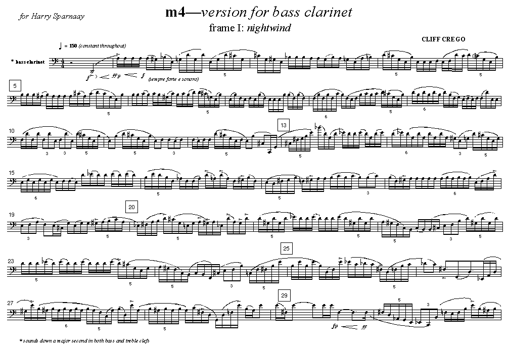 Page 1 of m4—for bass clarinet: frame 1