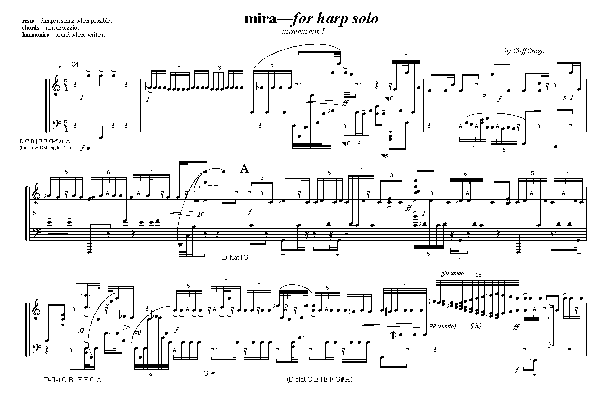 Page 1 of Mira-for harp solo