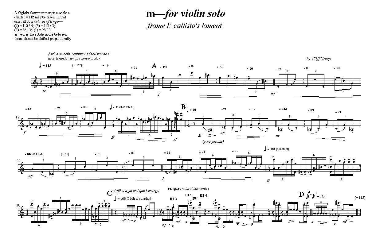 Page 1 of M: for violin solo