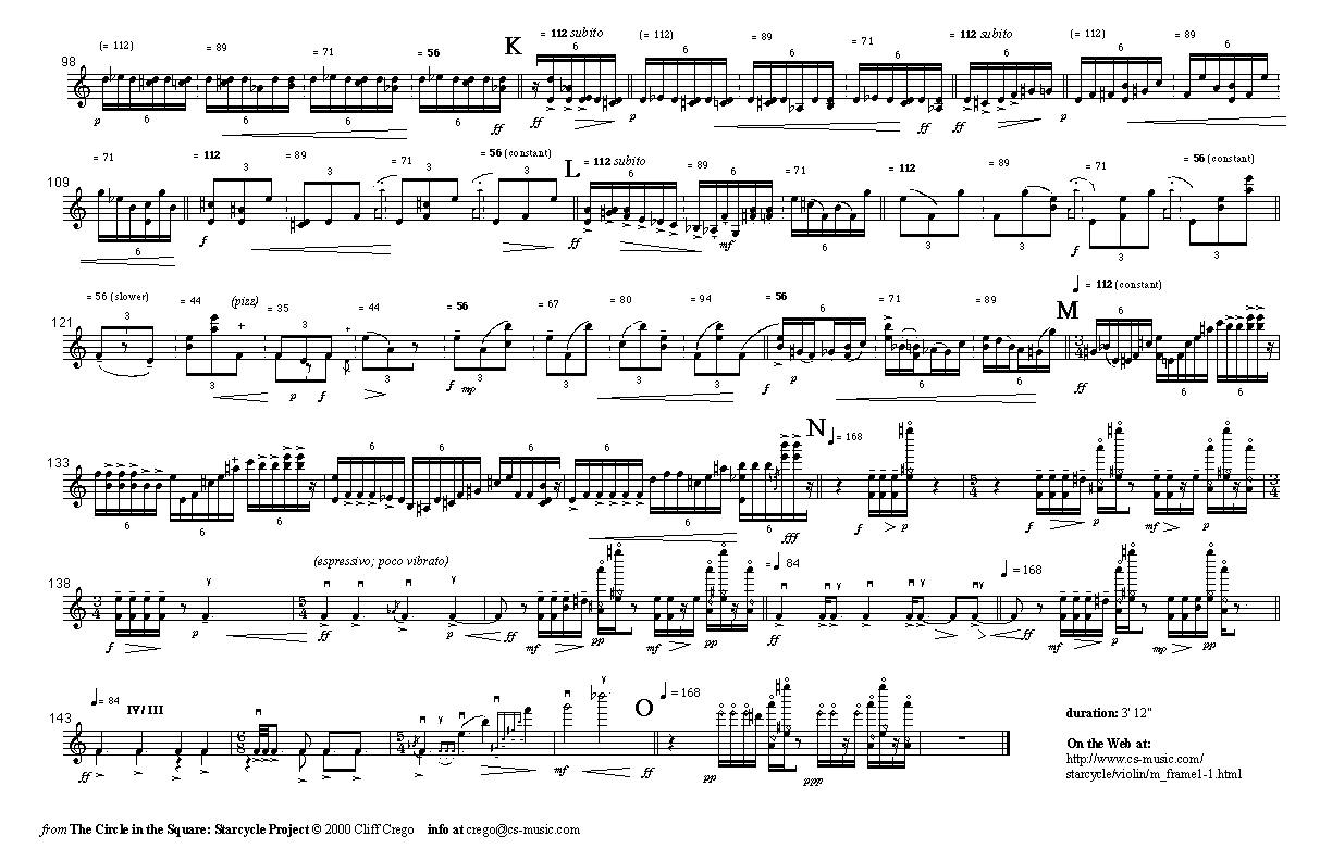 Page 3 of M: for violin solo