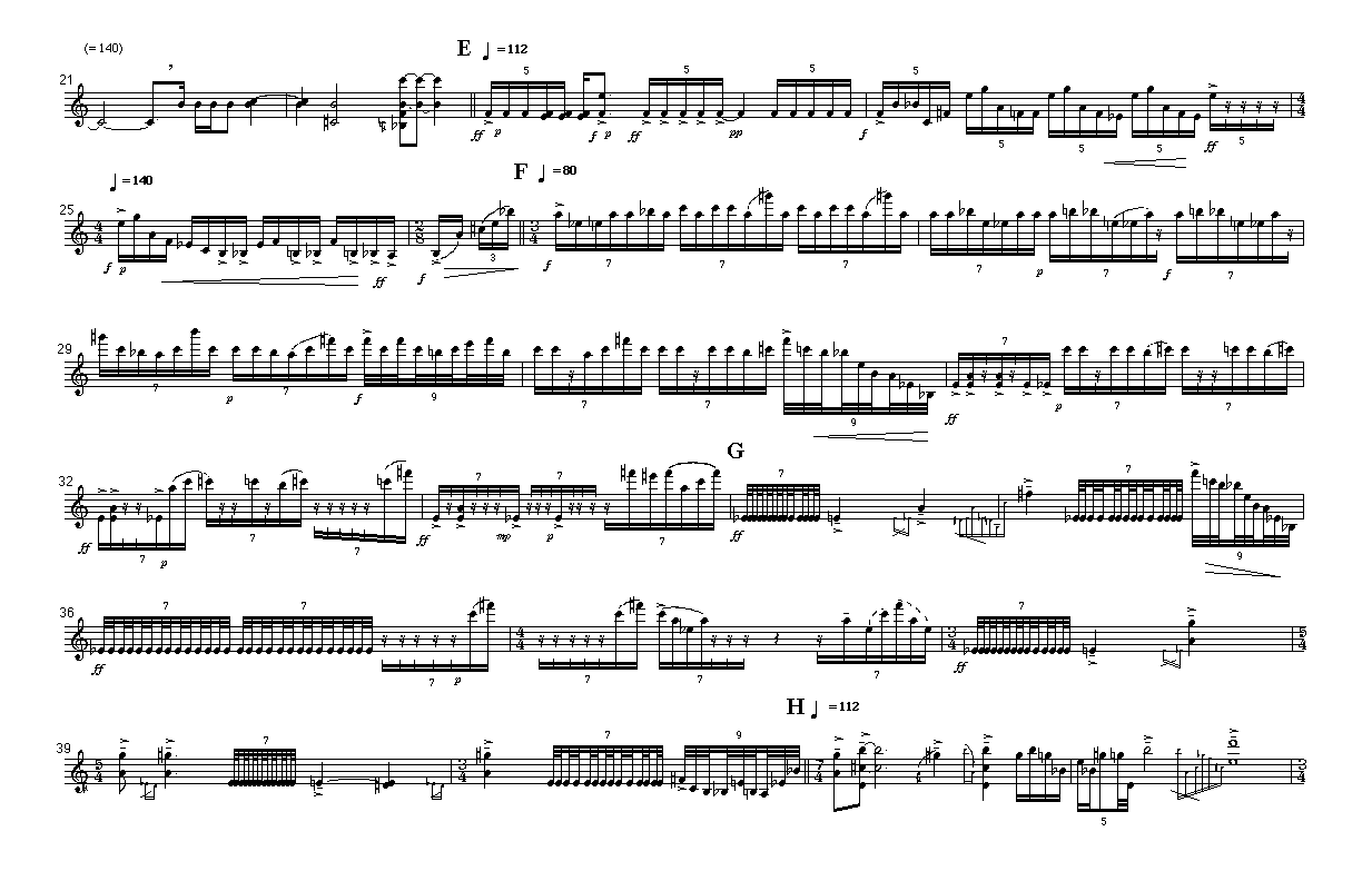 Page 2 of M for violin solo: frame IV
