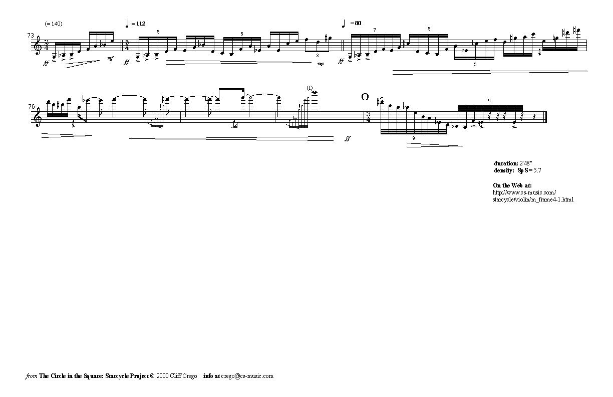 Page 4 of M for violin solo: frame IV