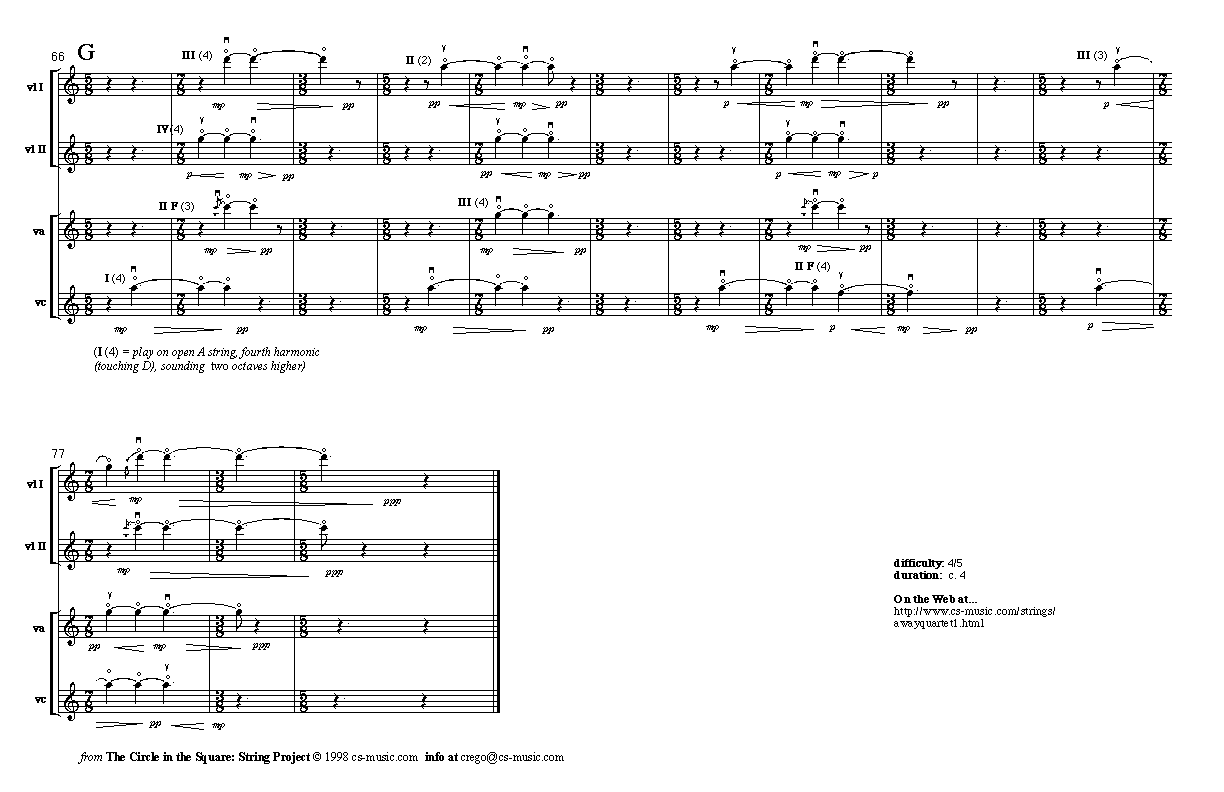 Page 5 of ...Away... for String Quartet