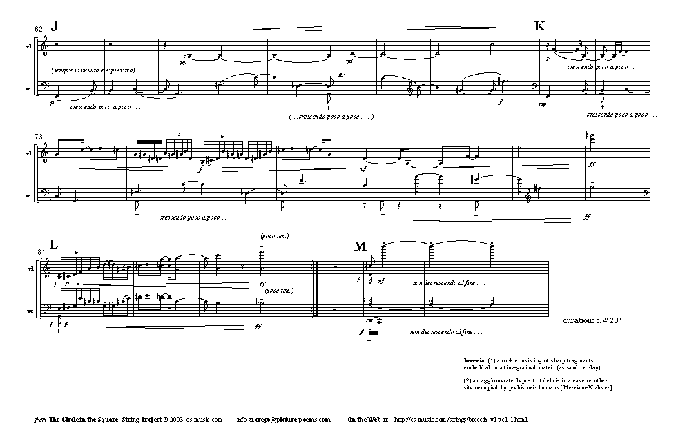 Page 3 of  Breccia I : for violin and cello