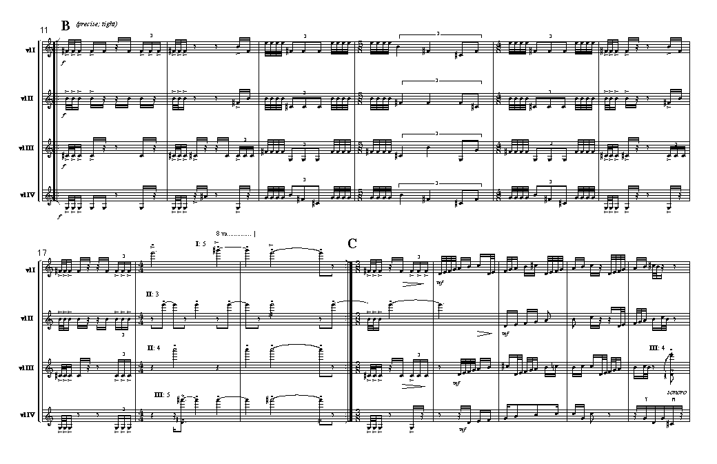 Page 2 of  Cheltenham Double Duo VIII: for four violins