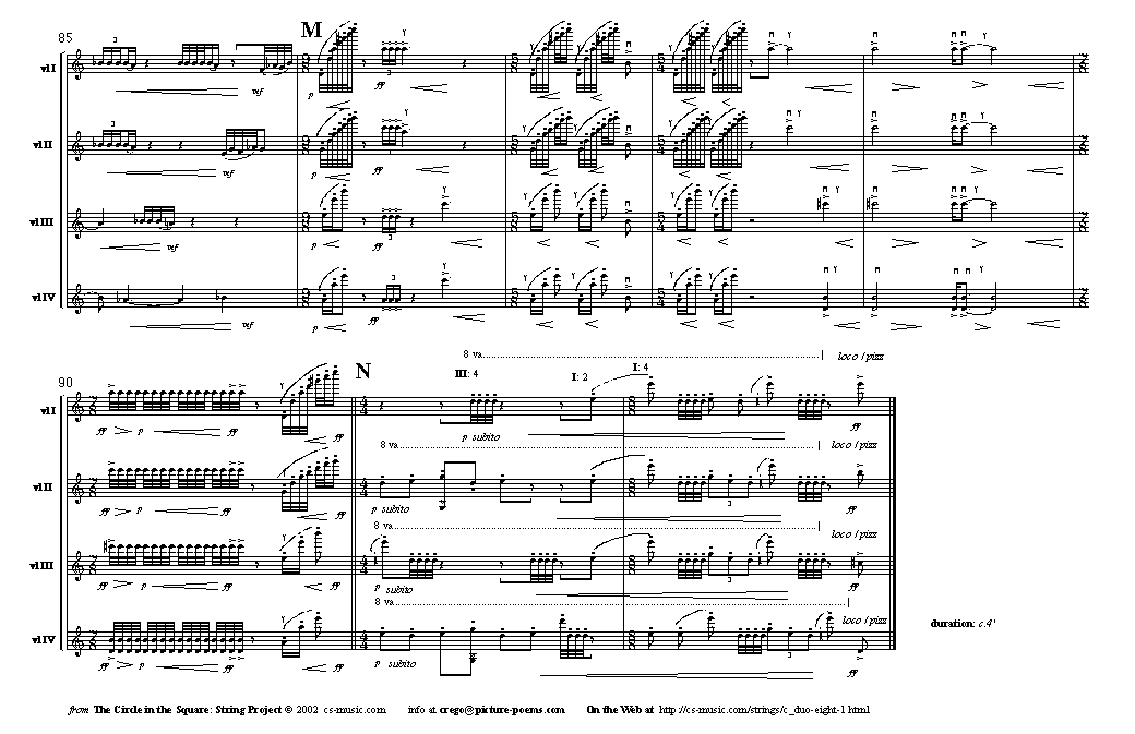 Page 7 of  Cheltenham Double Duo VI: for four violins