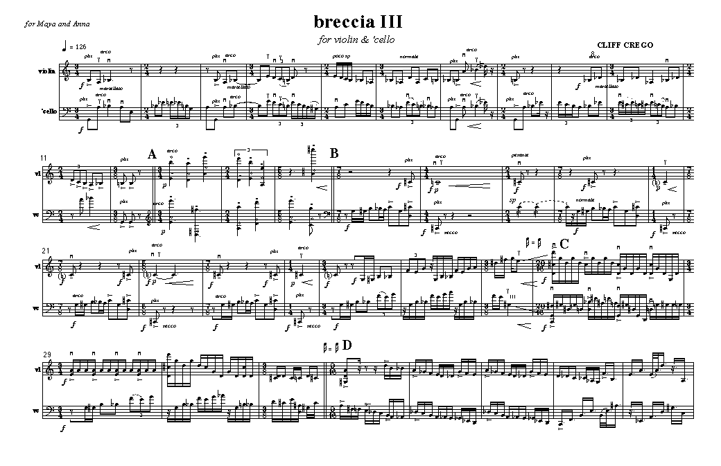 Page 1 BRECCIA | for violin & 'cello