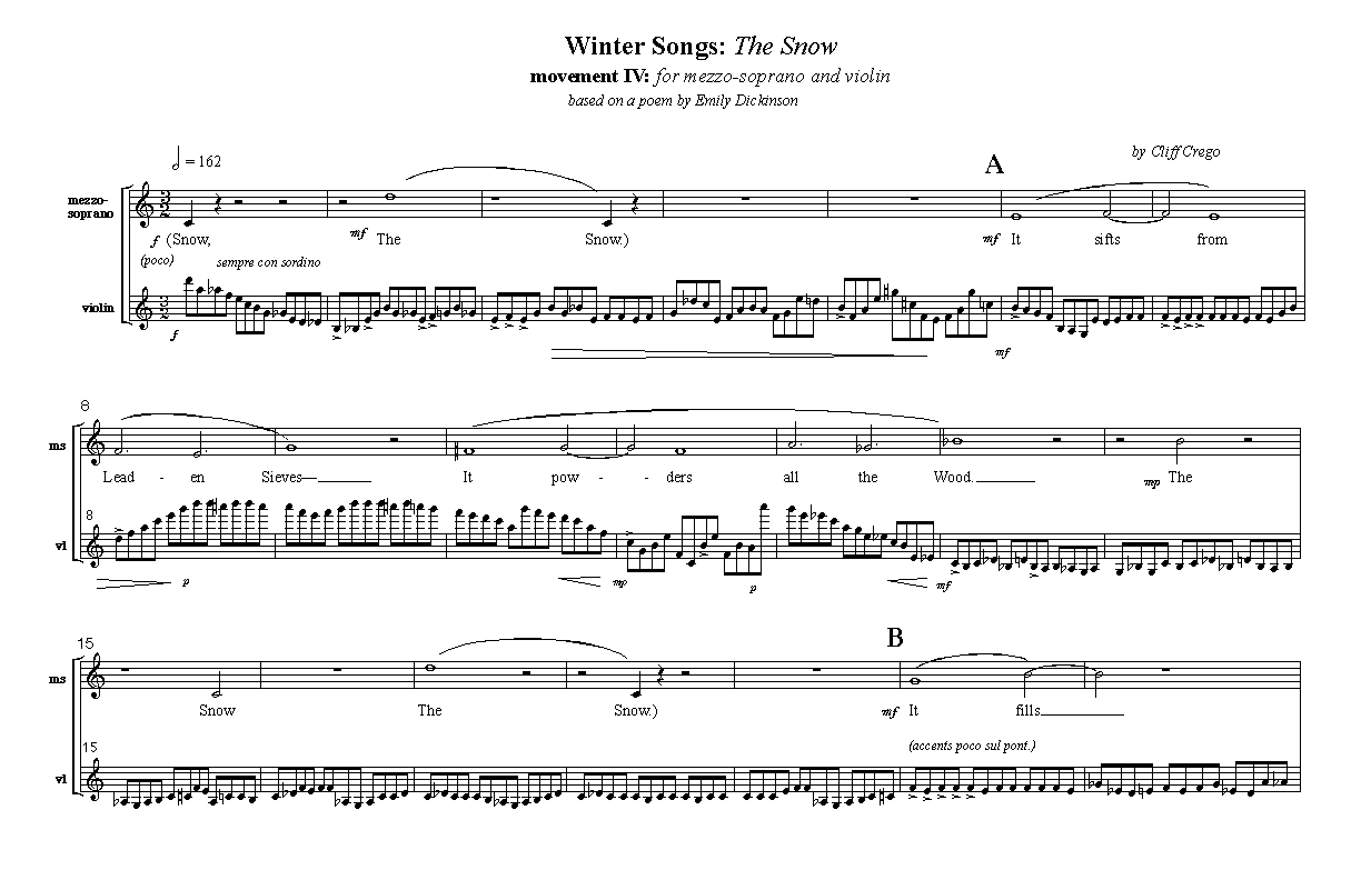 Page 1 of Winter Songs: movement IV