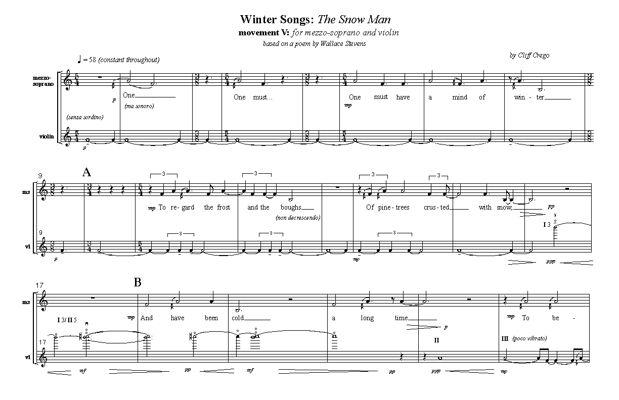 Page 1 of Winter Songs: The Snow Man